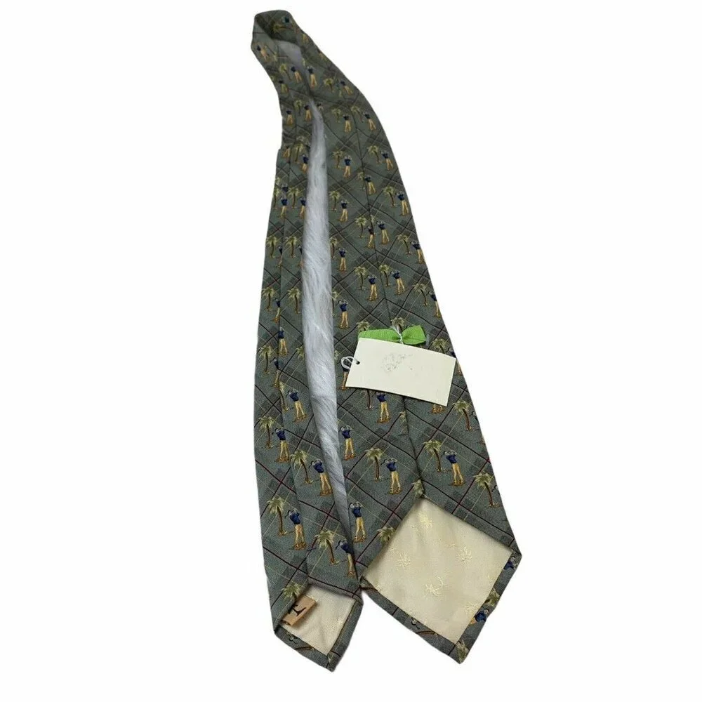 Tommy Bahama NEW Mens Hand Made Neck Tie 100% Silk Multicolor Golf Tropical